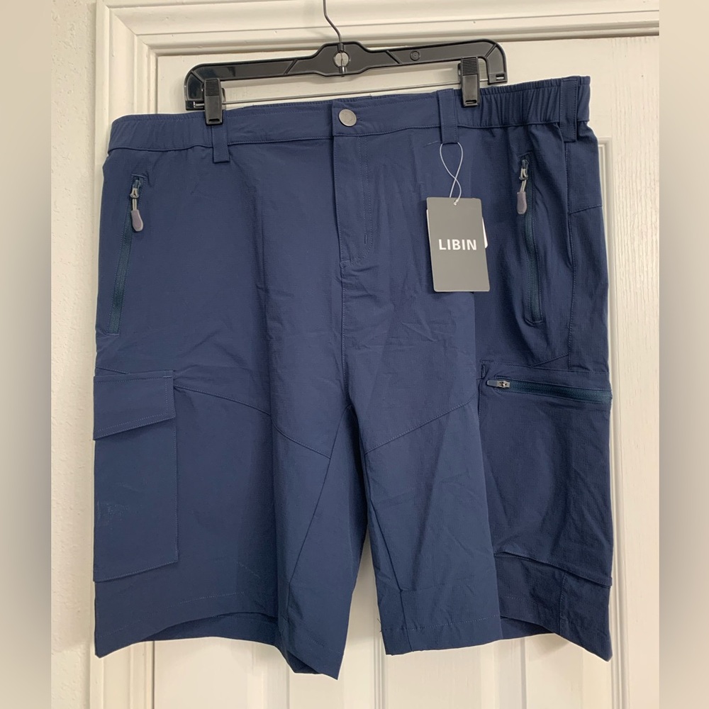 NWT LIBIN Men's Navy Cargo Shorts